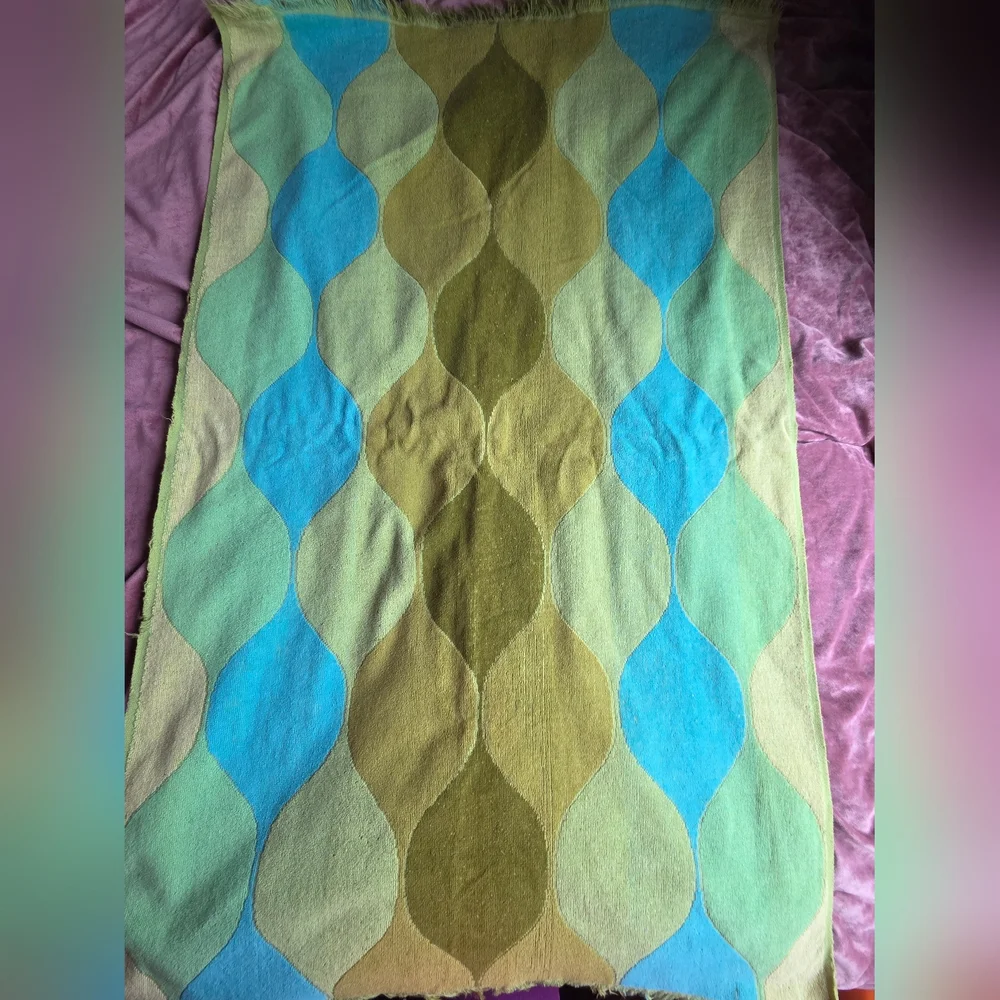 Vtg Cannon Seven Seas BATH Towel 70's Retro Fringe Cotton